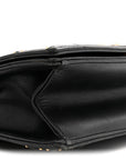 Lambskin Studded Medium D1ORama Flap Bag Black