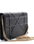 Metallic Patent Micro-Cannage Baby D1ORama Flap Bag Navy Blue