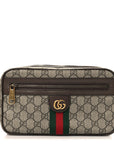 Soft GG Supreme Monogram Medium Ophidia Belt Bag Dark Brown