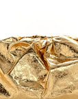 Metallic Crinkled Lambskin The Pouch Oversized Clutch Oro