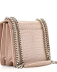 Calfskin Crocodile Embossed Medium Monogram Sunset Rose Antic