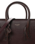 Calfskin Snakeskin Small Sac De Jour Burgundy
