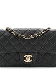 Lambskin Quilted Mini Rectangular Flap Black