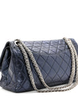 Metallic Aged Calfskin Quilted 2.55 Reissue 228 Flap Blue