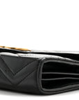 Calfskin Matelasse GG Marmont Chain Wallet Black