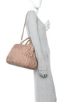 Nappa Matelasse Bauletto Top Handle Bowler Cammeo