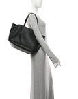 Soft Grained Calfskin Small Belt Cabas Phantom Black