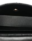 Lambskin Quilted Rectangular Phone Holder Clutch With Chain Black