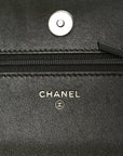 Lambskin Quilted CHNL 19 Wallet On Chain WOC Dark Green
