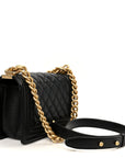 Caviar Quilted Small Boy Flap Black