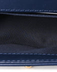 Calfskin Chevron Quilted Braided Small Boy Flap White Navy