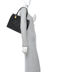 Caviar Quilted Medallion Tote Black