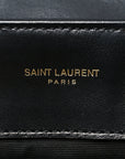 Calfskin Y Quilted Monogram Medium Loulou Chain Satchel Black