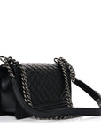 Lambskin Quilted New Medium Boy Flap Black