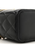 Calfskin Quilted Mini Perfect Fit Vanity Case With Chain Black