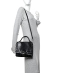Vitello Shine Crystal Shoulder Bag Black