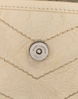 Crinkled Calfskin Matelasse Monogram Baby Niki Chain Satchel White
