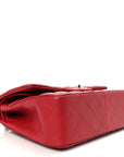 Caviar Quilted Jumbo Double Flap Dark Red
