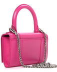 Grained Calfskin Tonal B Hourglass Top Handle Crossbody Phone Holder Fuchsia