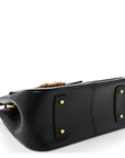 Vitello Western Studded Virtus Top Handle Shoulder Bag Black
