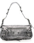Metallic Agneau Arena Small Le Cagole Sling Bag Silver