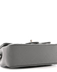 Caviar Quilted Mini Rectangular Flap Grey