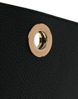 Grainy Calfskin Note Crossbody Bag Black