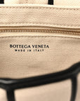 Canvas Intrecciato Padded Cassette Crossbody Bag Natural Black