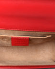Calfskin Studded Small Padlock Shoulder Bag Hibiscus Red