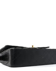 Lambskin Quilted Medium Double Flap Black