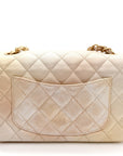 Metallic Goatskin Quilted Mini Rectangular Flap Gold