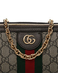GG Supreme Monogram Textured Dollar Calfskin Web Small Ophidia Blondie Barrel shoulder Bag Beige New Acero