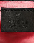 Calfskin Matelasse Super Mini GG Marmont Shoulder Bag Black White