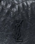 Crinkled Calfskin Matelasse Monogram Niki Chain Wallet Dark Smog