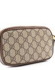 GG Supreme Monogram Ophidia Phone Case Wristlet Brown