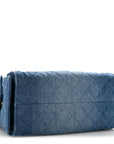 Washed Denim Quilted Small CHNL 25 Handbag Blue