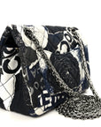 Jersey Quilted Camellia 2.55 Reissue Mini Flap Black White