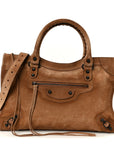 Waxed Suede Calfskin Classic Hardware Medium Le City Camel