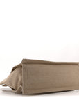 Linen Calfskin Small Rive Gauche Tote Greggio Natural
