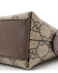 GG Supreme Monogram Textured Dollar Calfskin Web Small Ophidia Dome Shoulder Bag Beige Ebony New Acero