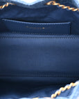 Washed Denim Quilted Mini CHNL 25 Handbag Blue