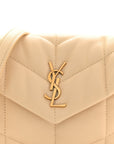 Lambskin Quilted Toy Loulou Puffer Monogram Chain Satchel Jaune Pale