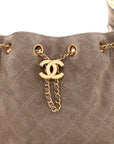 Suede Quilted Mini CHNL 25 Handbag Dark Grey