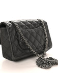 Metallic Sheepskin Quilted 2.55 Reissue Mini Flap Dark Silver