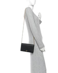 Dollar Calfskin Mini GG Marmont Chain Wallet Black