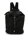 Nylon Vela Saffiano Small Cinch Backpack Black