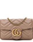 Calfskin Matelasse Super Mini GG Marmont Shoulder Bag Porcelain Rose