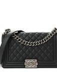 Caviar Quilted Medium Boy Flap Black