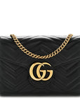 Calfskin Matelasse GG Marmont Chain Wallet Black
