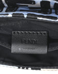 X JOSHUA VIDES Nylon FF Cloudy Mini Belt Baguette Bag White Celeste Black